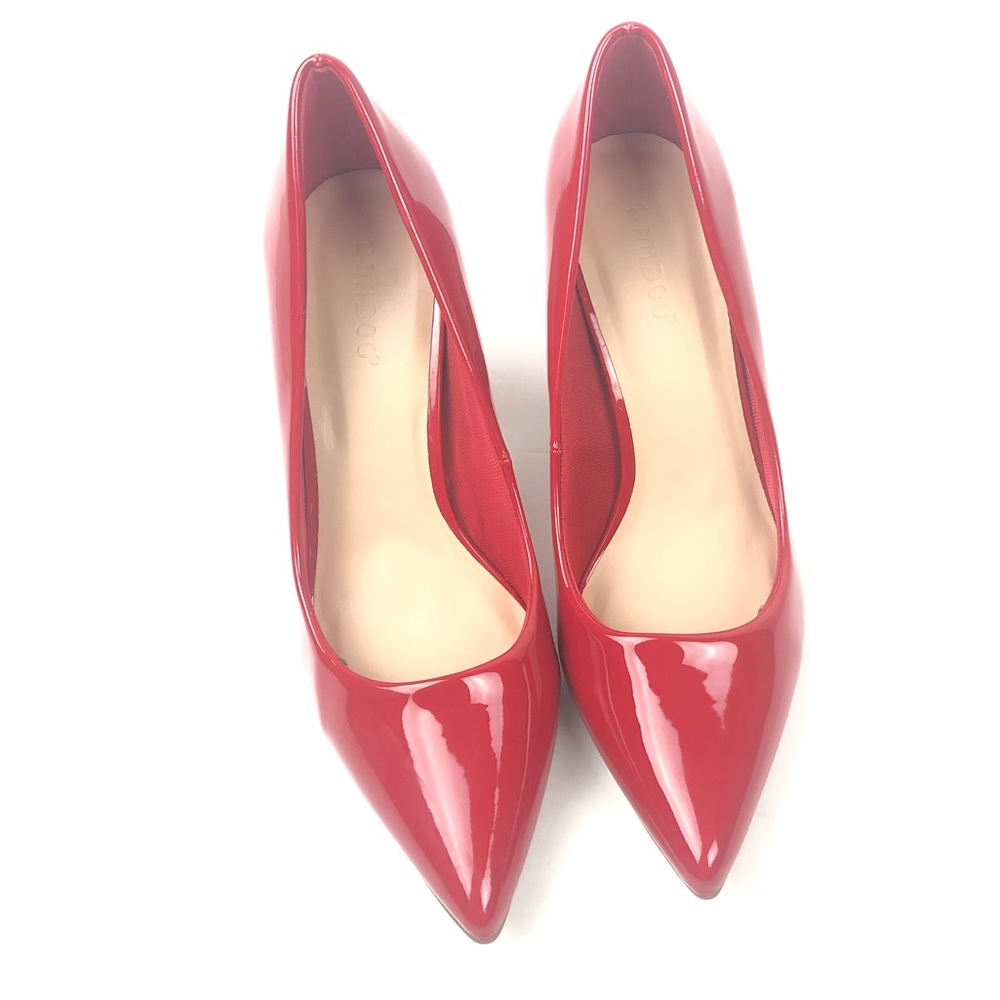 BAMBOO | Red Patent Leather Pump - Picture 6 of 14